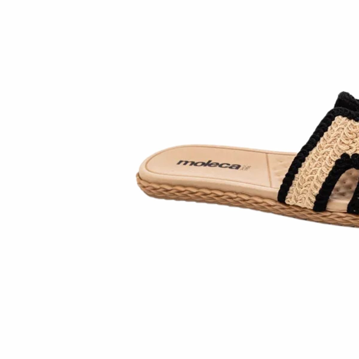 Tamanco Feminino Rasteiro Moleca Preto E Bege Bege/Preto 7