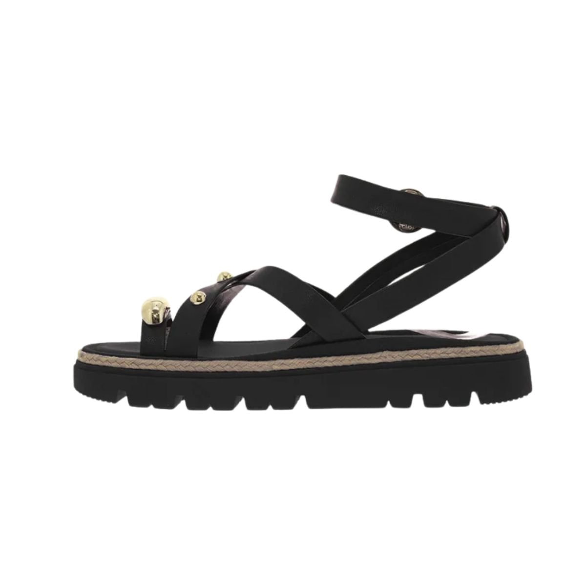 Sandália Feminina Papete Moleca Napa Turim Preta Preto 6