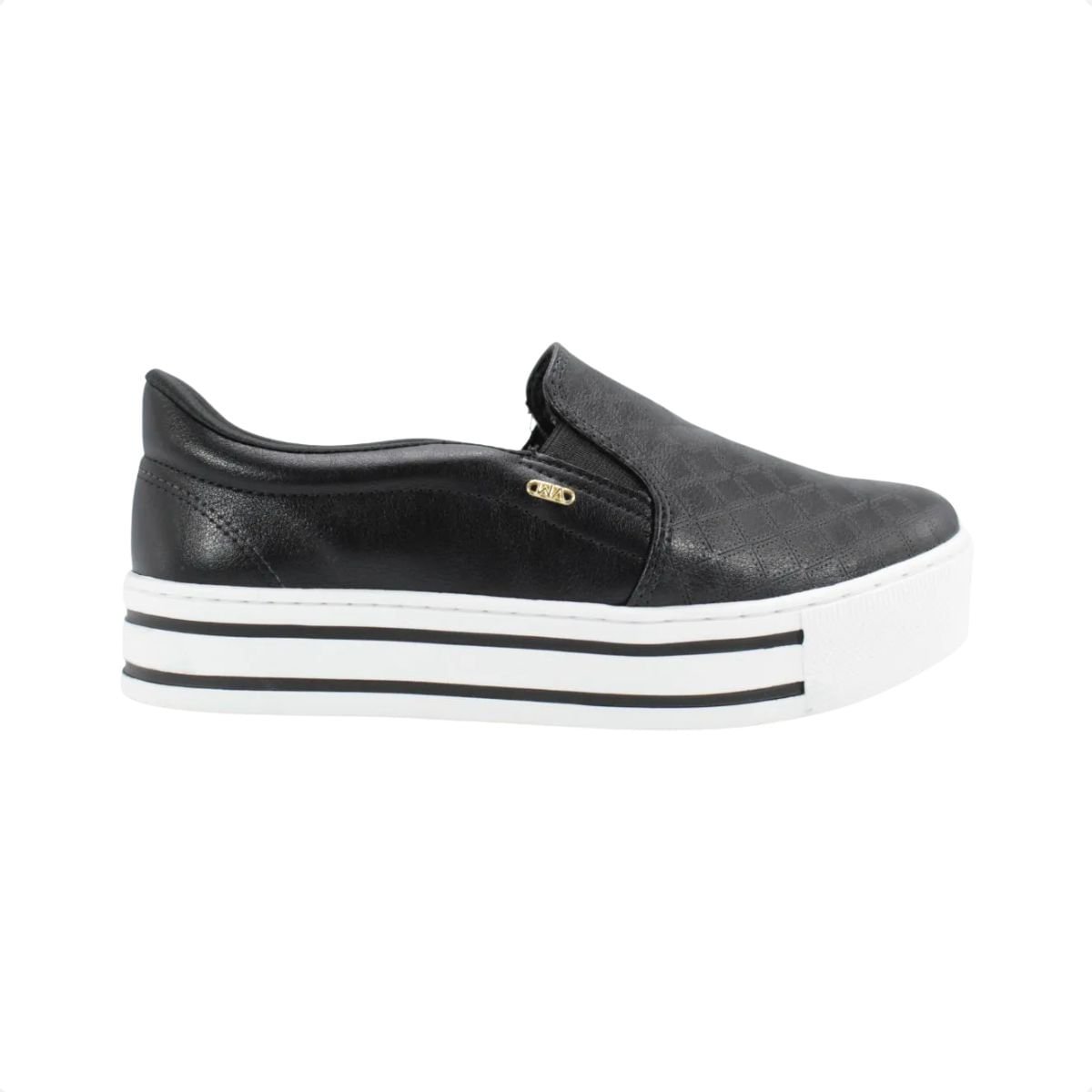 Tênis Moda Feminino Slip On Via Marte Preto