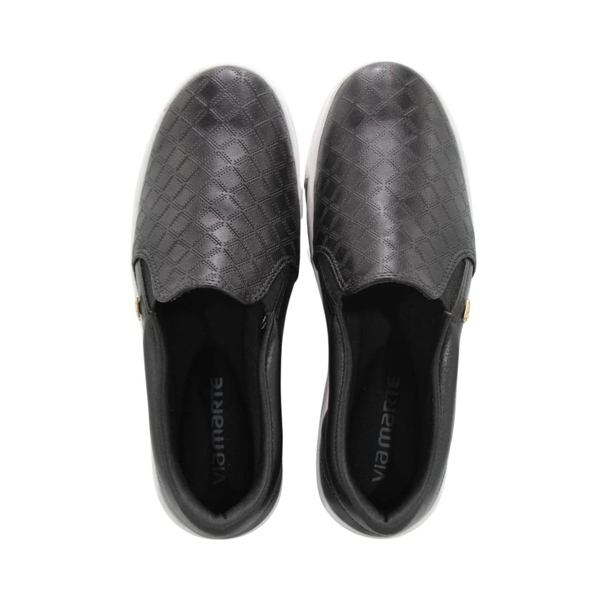 Tênis Moda Feminino Slip On Via Marte Preto Preto 3