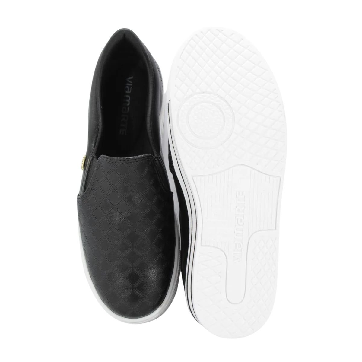 Tênis Moda Feminino Slip On Via Marte Preto Preto 5