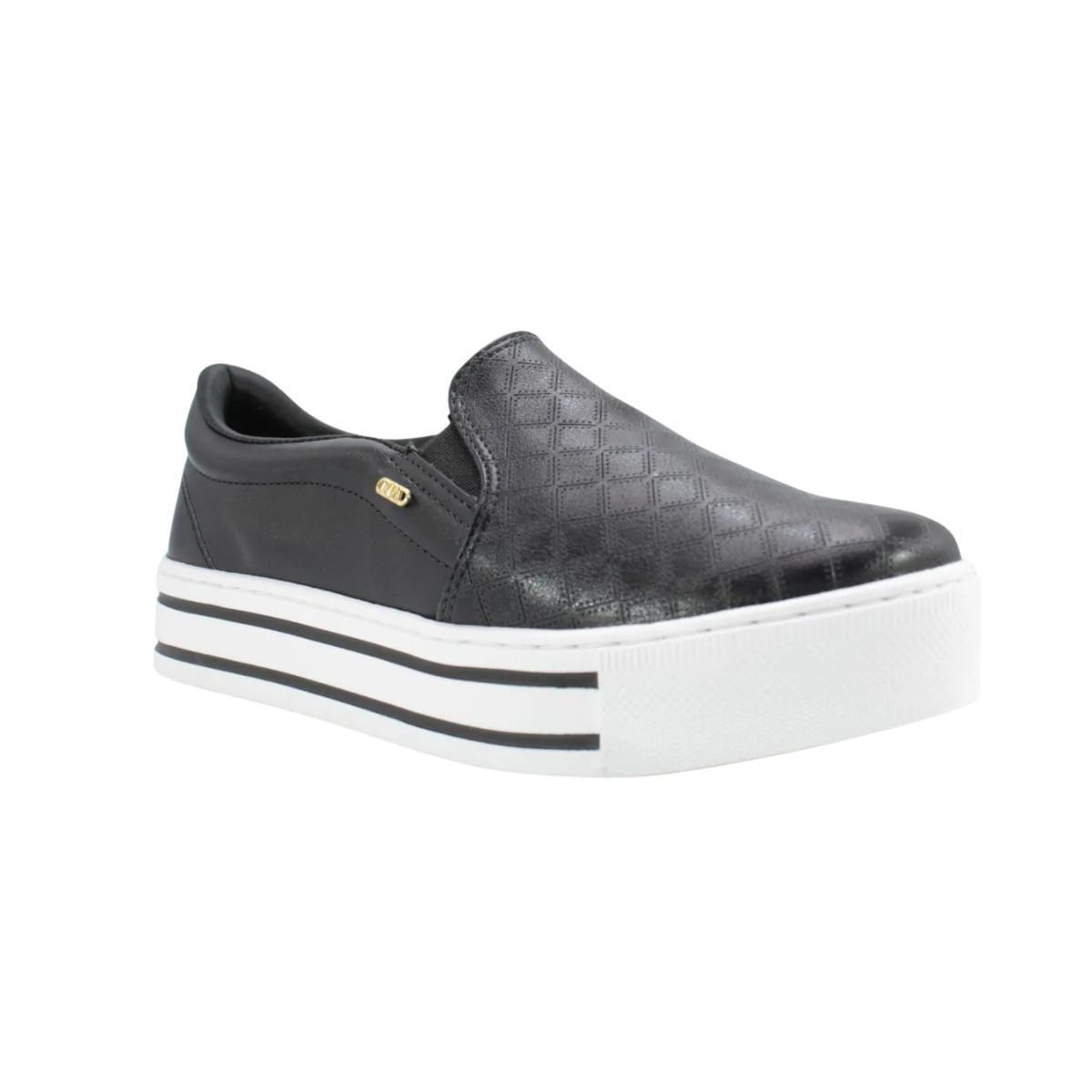 Tênis Moda Feminino Slip On Via Marte Preto Preto 2