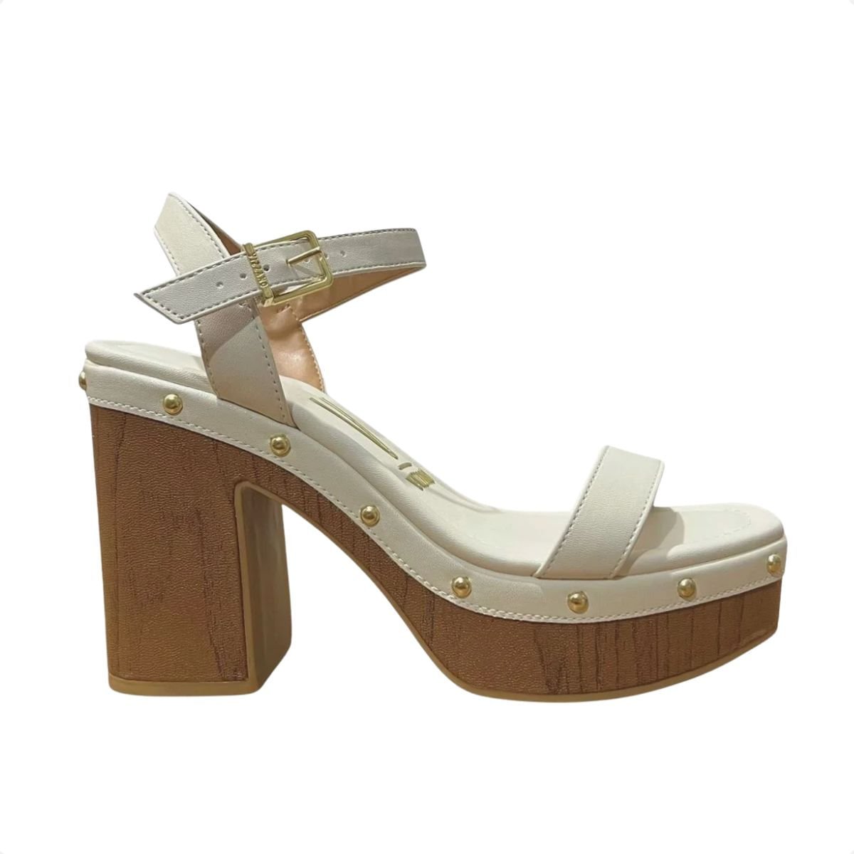 Sandália Feminina Salto Alto Vizzano Branca