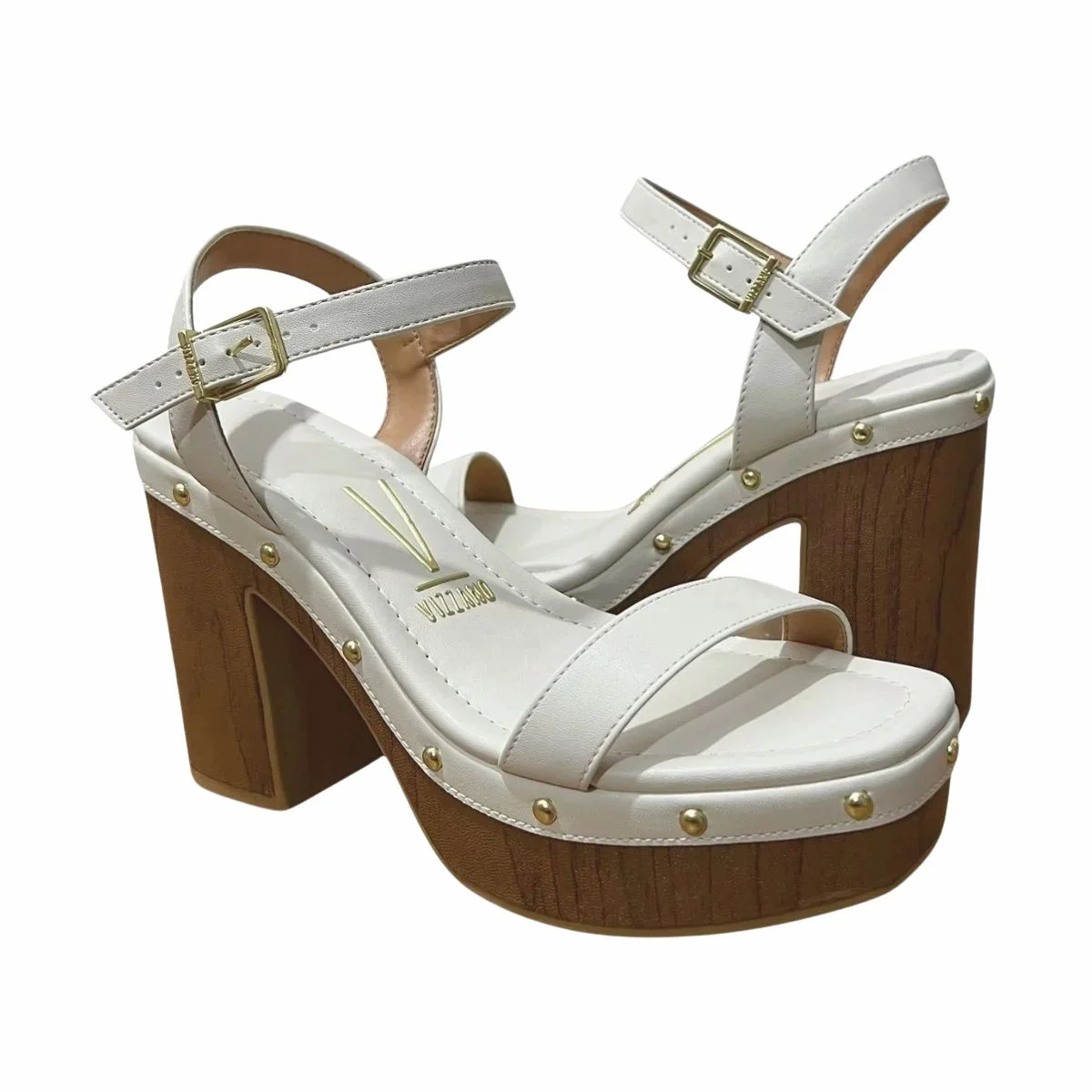 Sandália Feminina Salto Alto Vizzano Branca Branco 7