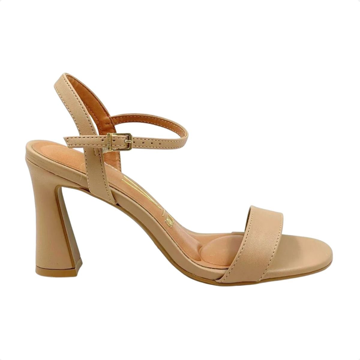 Sandália Feminina Salto Alto Grosso Vizzano Bege