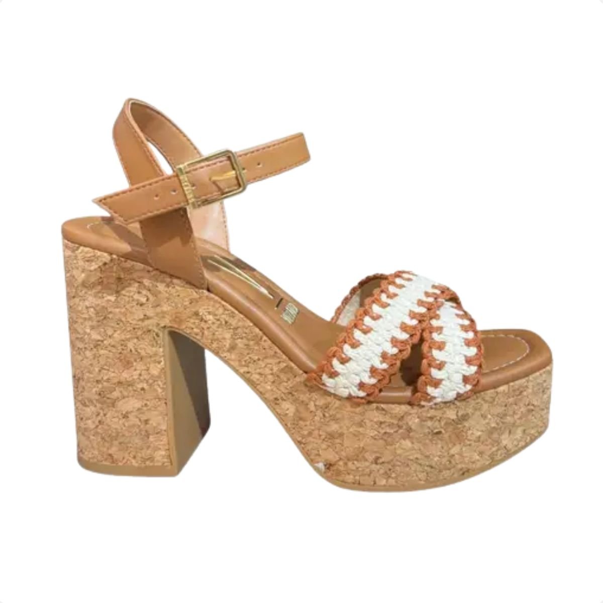 Sandália Feminina Salto Alto Vizzano Marrom