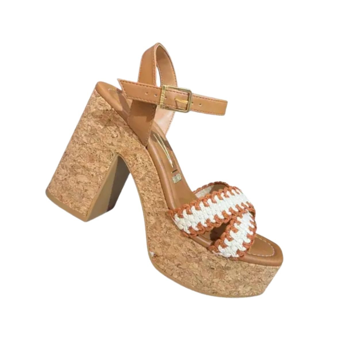 Sandália Feminina Salto Alto Vizzano Marrom Bege 6