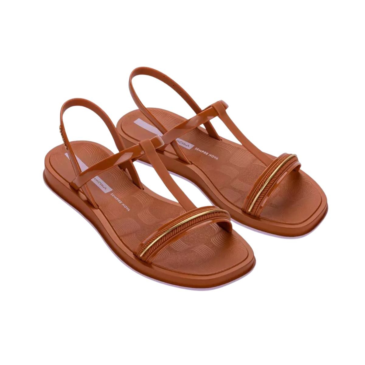 Sandália Feminina Rasteira Ipanema Glow Marrom Marrom 2