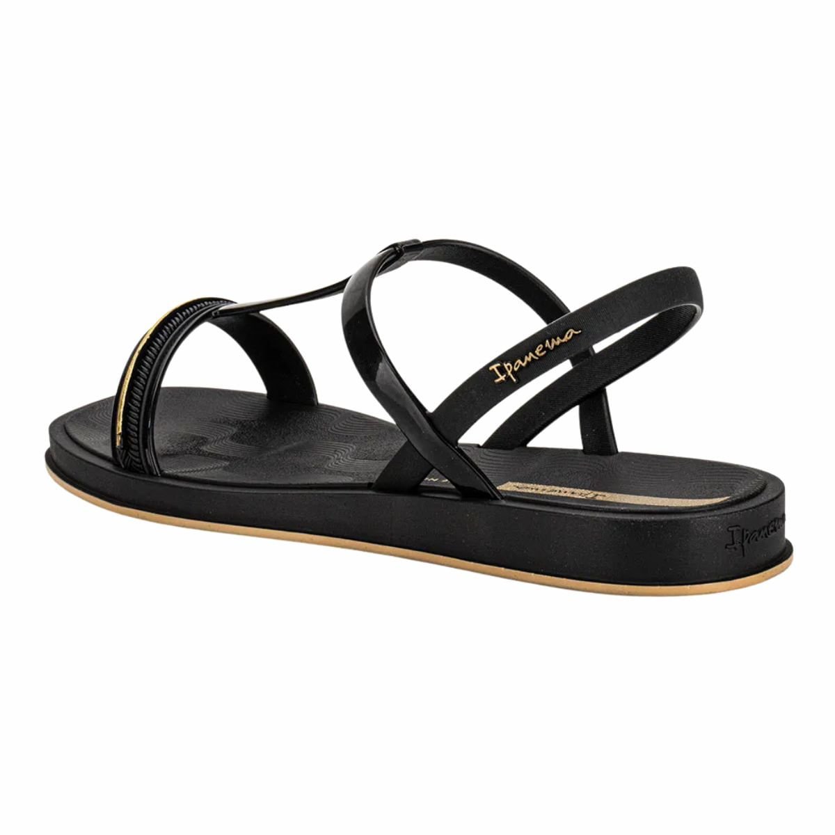 Sandália Feminina Rasteira Ipanema Glow Preta Preto 7