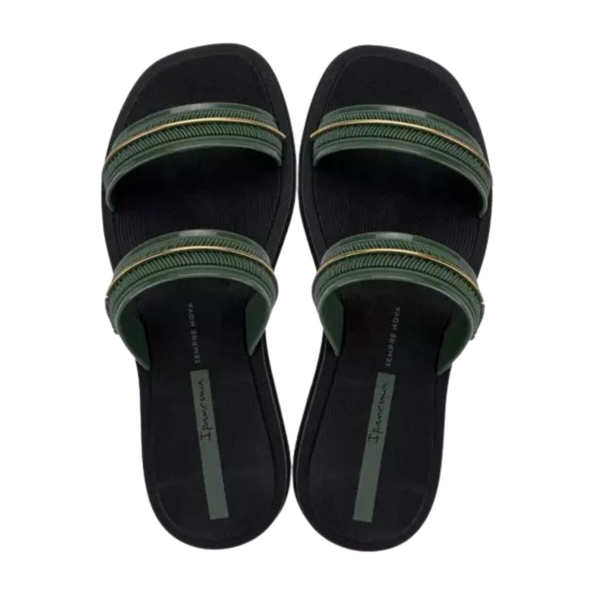 Chinelo Feminino Ipanema Glow Slide Preto E Verde Preto/Verde 2