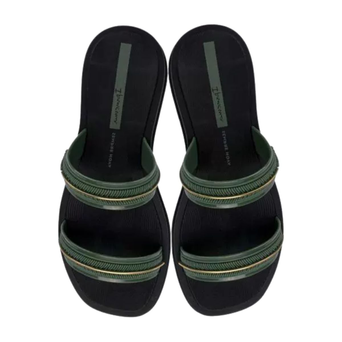 Chinelo Feminino Ipanema Glow Slide Preto E Verde Preto/Verde 6
