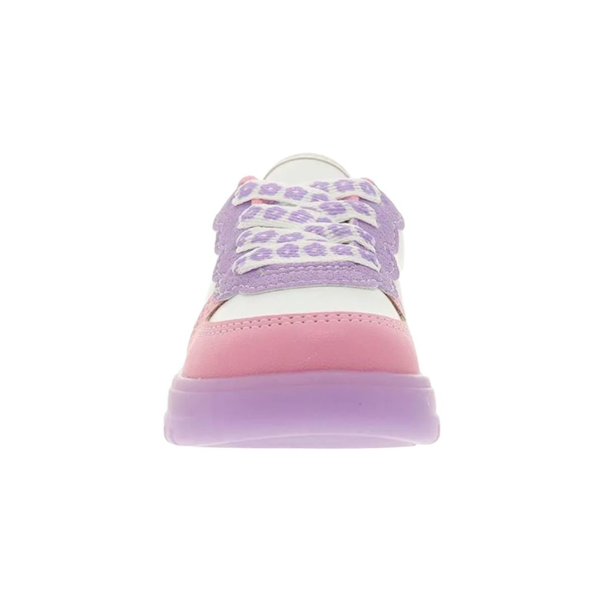 Tênis Casual Infantil Molekinha Led Branco E Lilás Branco/Roxo/Rosa 4