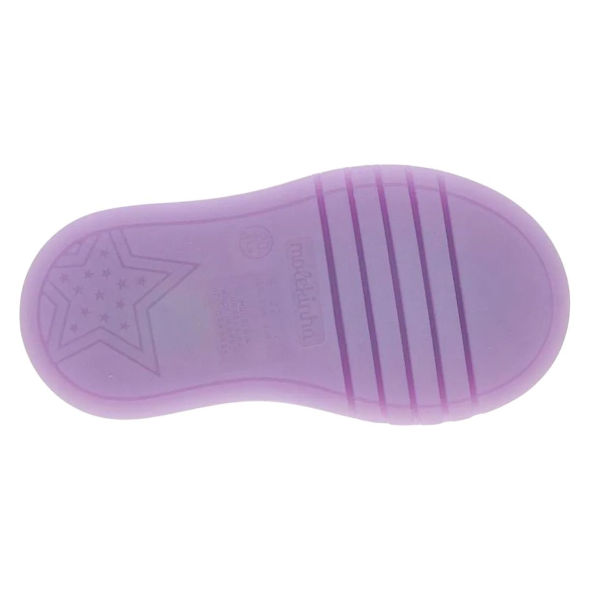Tênis Casual Infantil Molekinha Led Branco E Lilás Branco/Roxo/Rosa 5