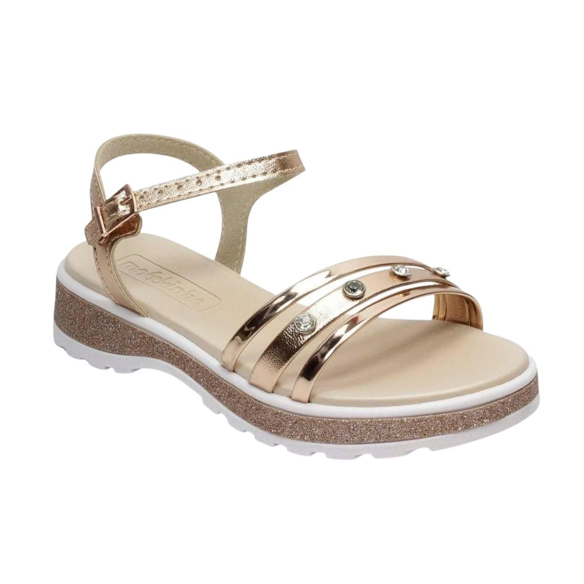 Sandália Infantil Papete Molekinha Dourada Dourado 2
