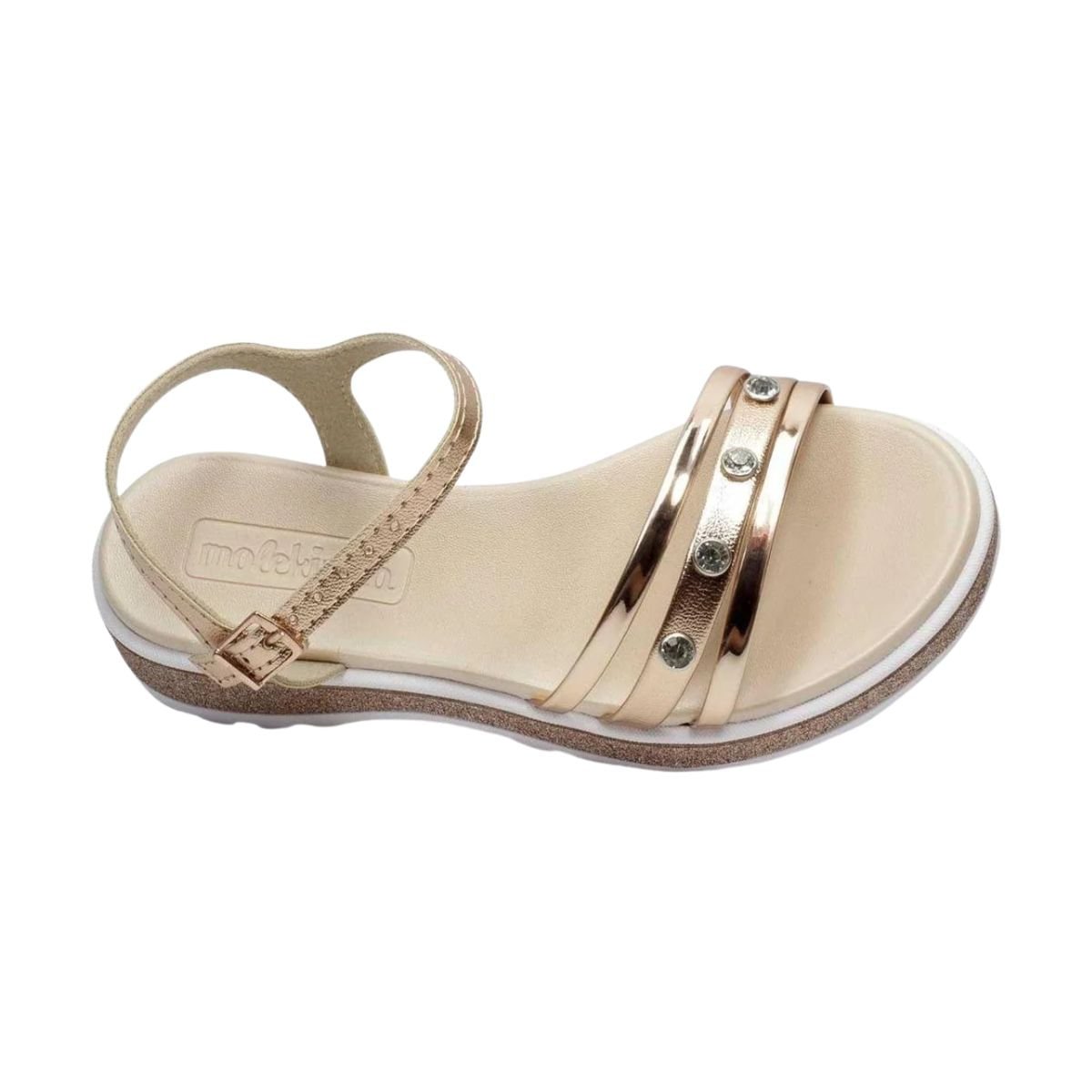 Sandália Infantil Papete Molekinha Dourada Dourado 3