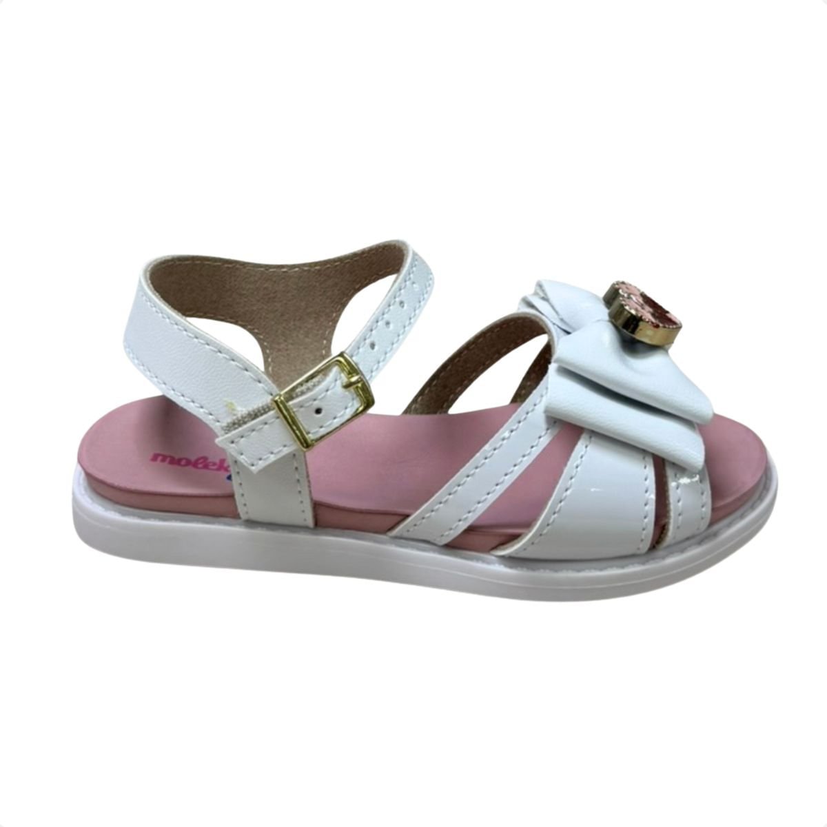 Sandália Infantil Rasteira Molekinha Branca Branco 1