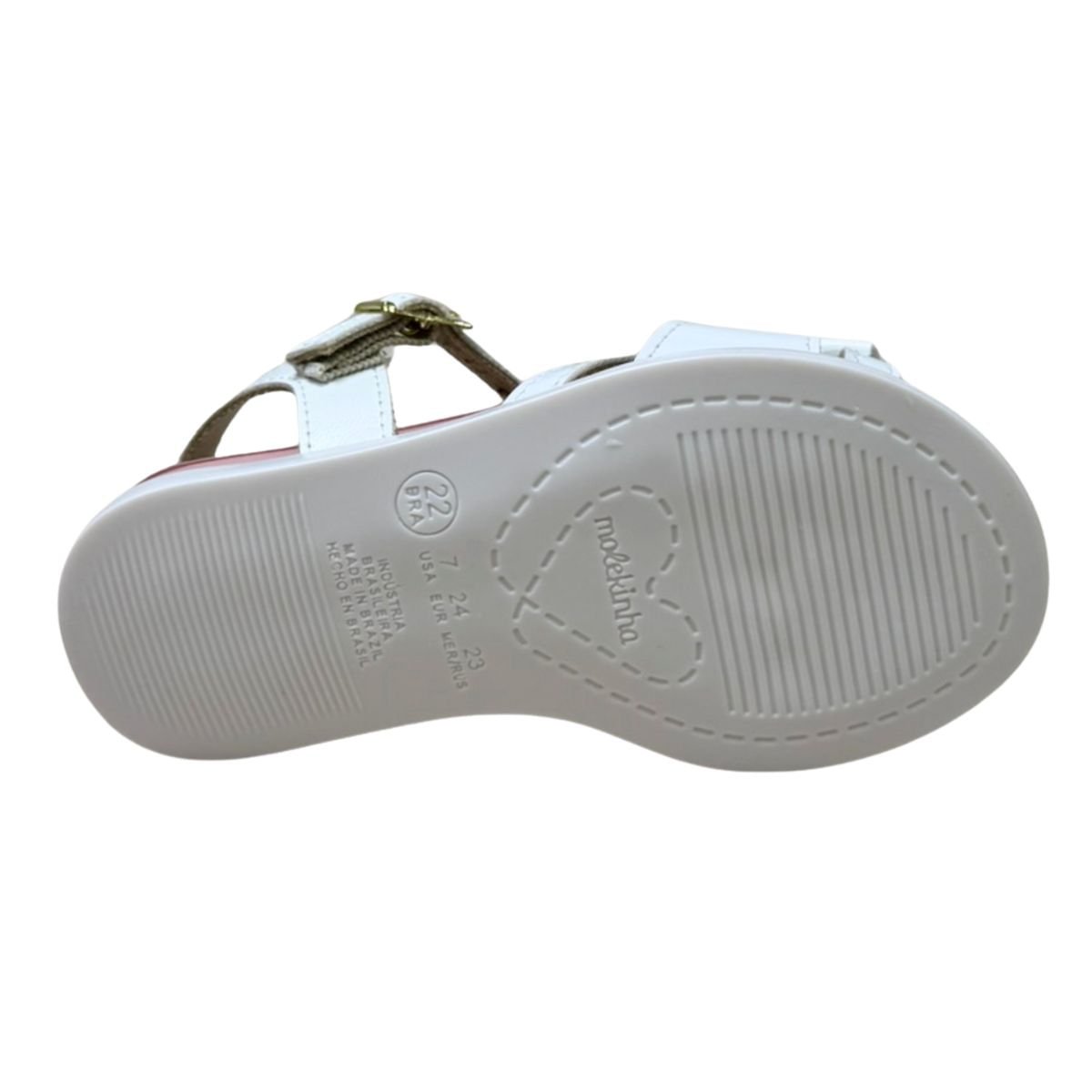 Sandália Infantil Rasteira Molekinha Branca Branco 5