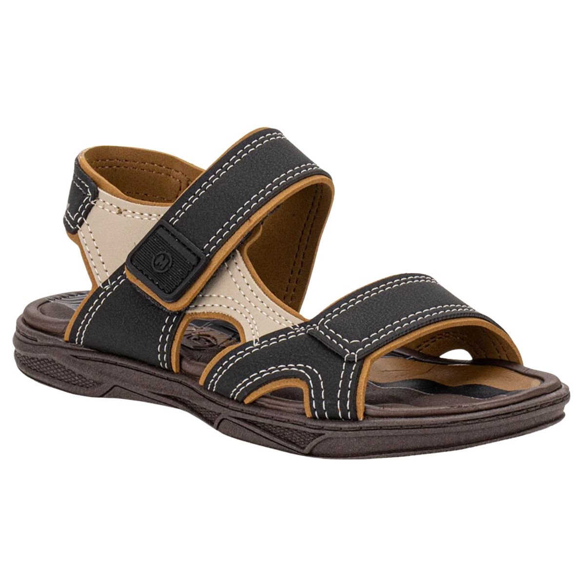 Sandália Infantil Papete Molekinho Preta E Marrom Azul/Marrom 2