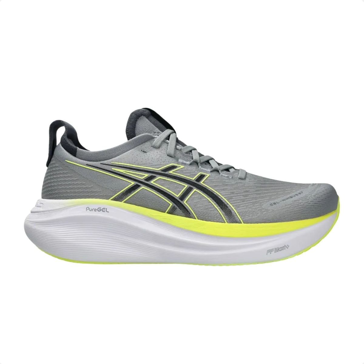 Tênis Running Masculino Asics Gel-Nimbus 27 Cinza Cinza/Amarelo