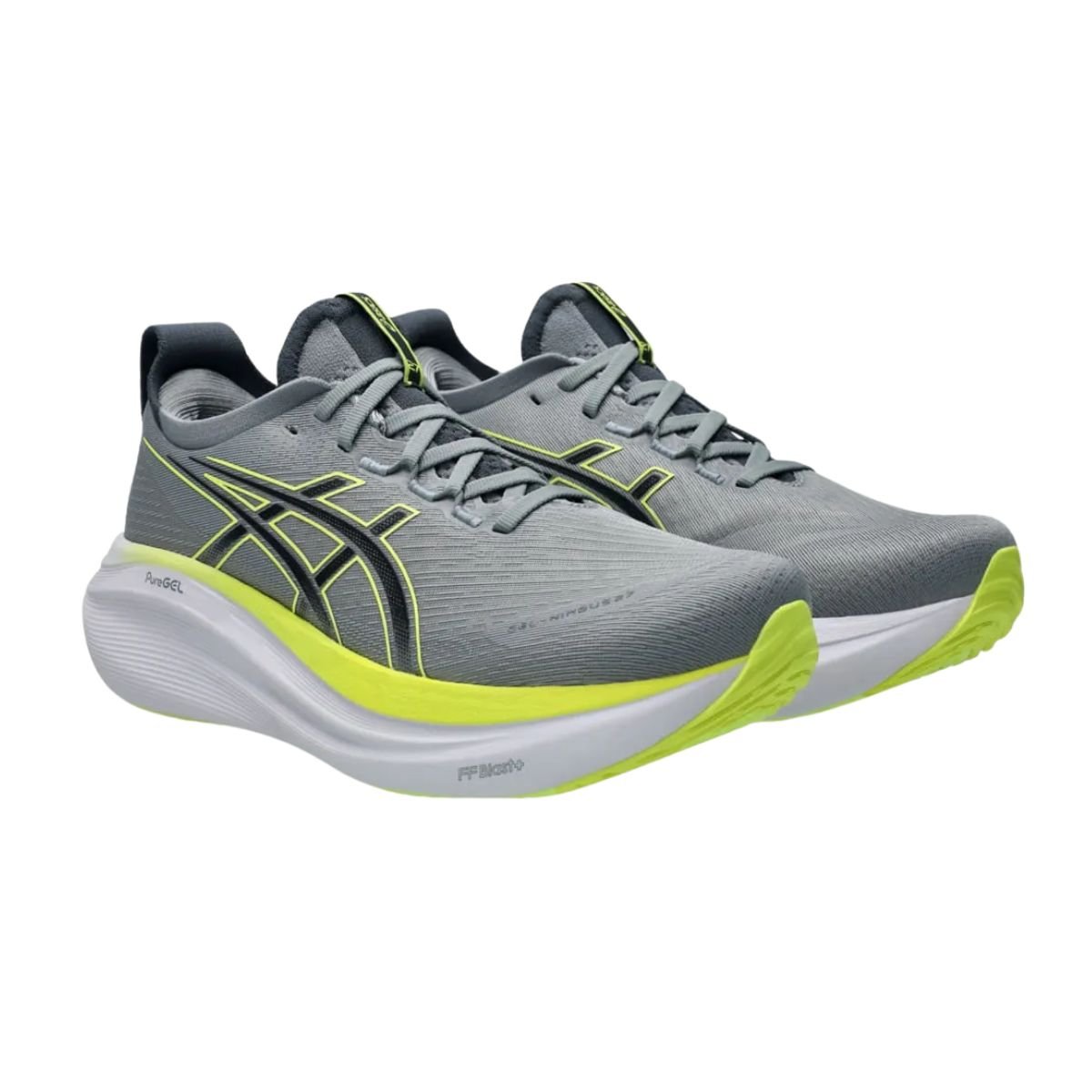 Tênis Running Masculino Asics Gel-Nimbus 27 Cinza Cinza/Amarelo 2