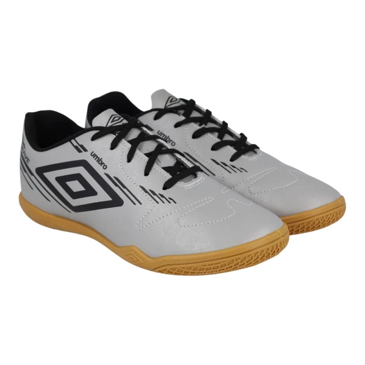 Chuteira Indoor Masculina Umbro Brave Júnior Cinza Cinza/Preto 3