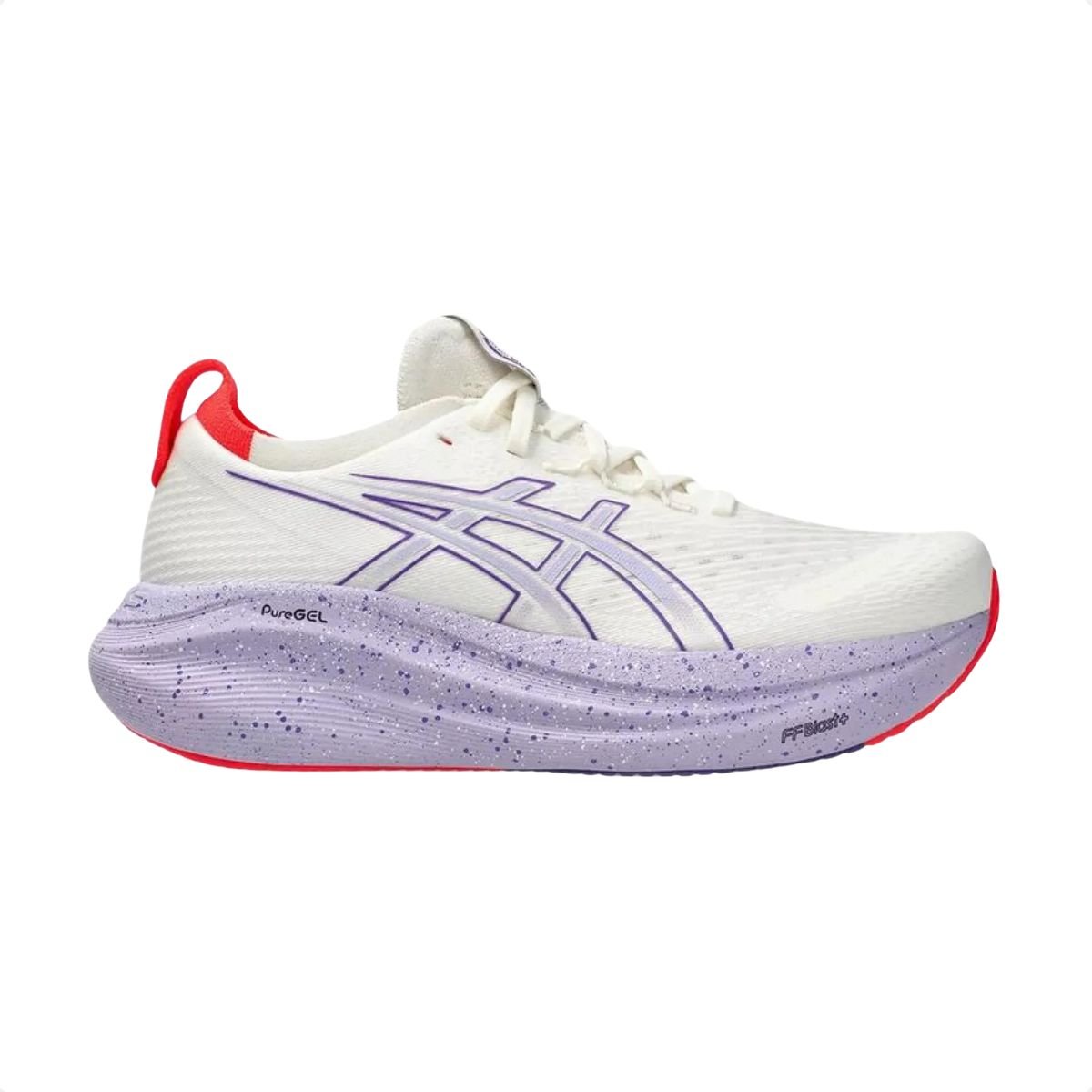 Tênis Running Feminino Asics Nimbus 27 Tokyo Branco E Lilás