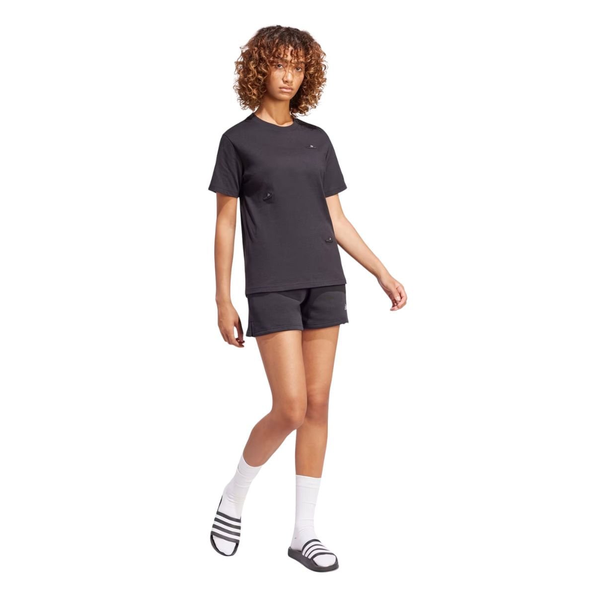 Camiseta Feminina Adidas Lounge Slide Tee Preta Preto 2