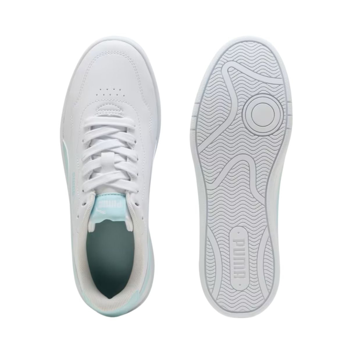 Tênis Casual Feminino Puma Court Lally Bdp Branco Branco/Verde 3