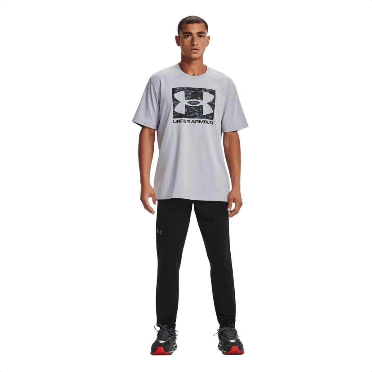 Camiseta Masculina Under Armour Abc Carmo Boxed Logo Cinza