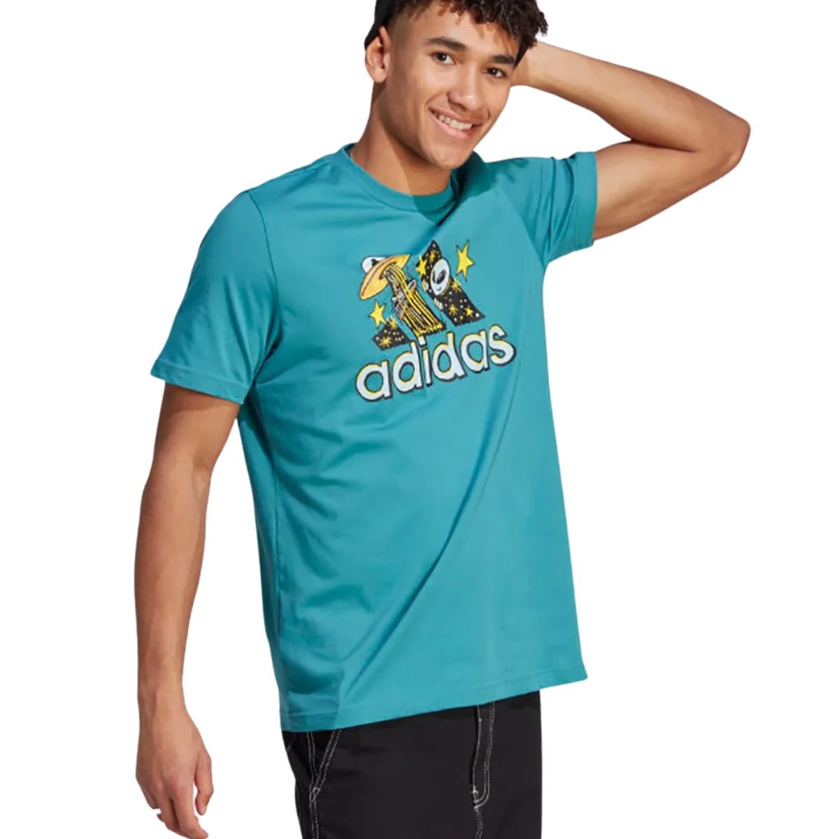 Camiseta Masculina Adidas Dream Doodle Fill Azul Verde 3