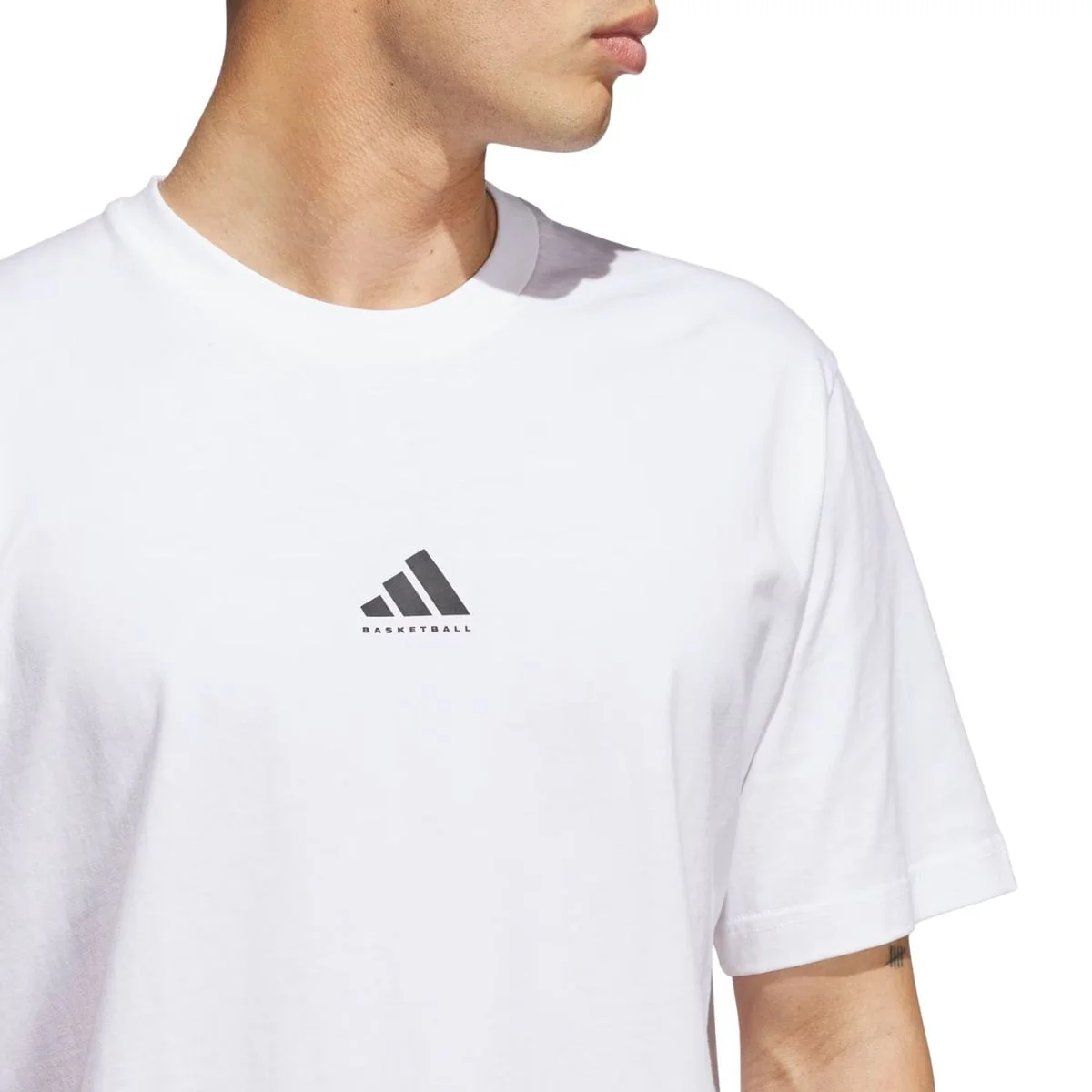 Camiseta Masculina Mc Basketball Adidas Branca Branco 3