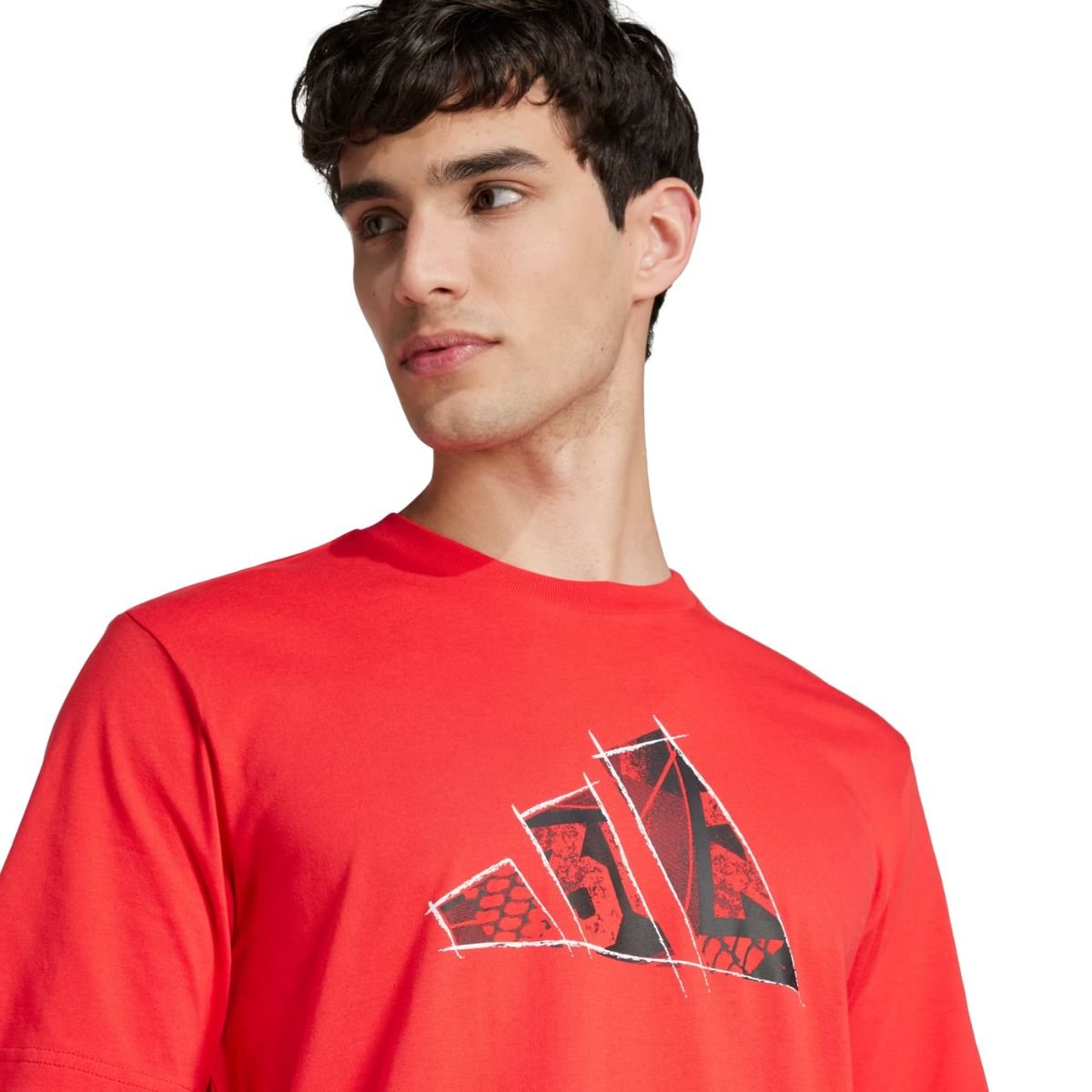 Camiseta Masculina Adidas Estampada Logo Vermelha Vermelho 3