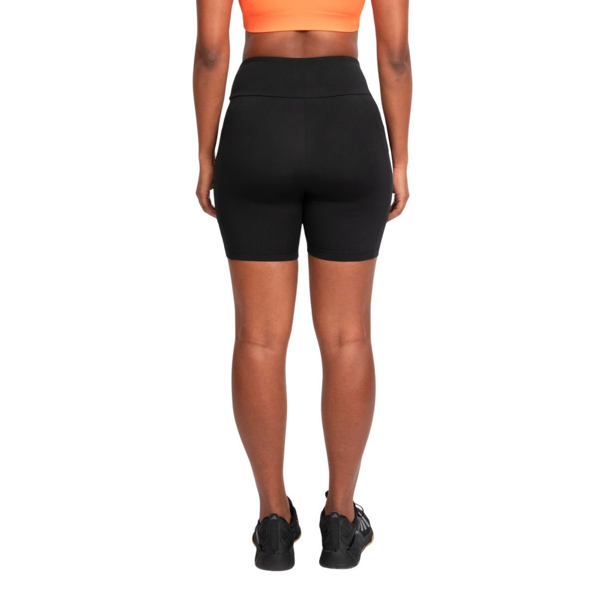 Bermuda Feminina Shorts Com Três Listras Adidas Preta Preto 3