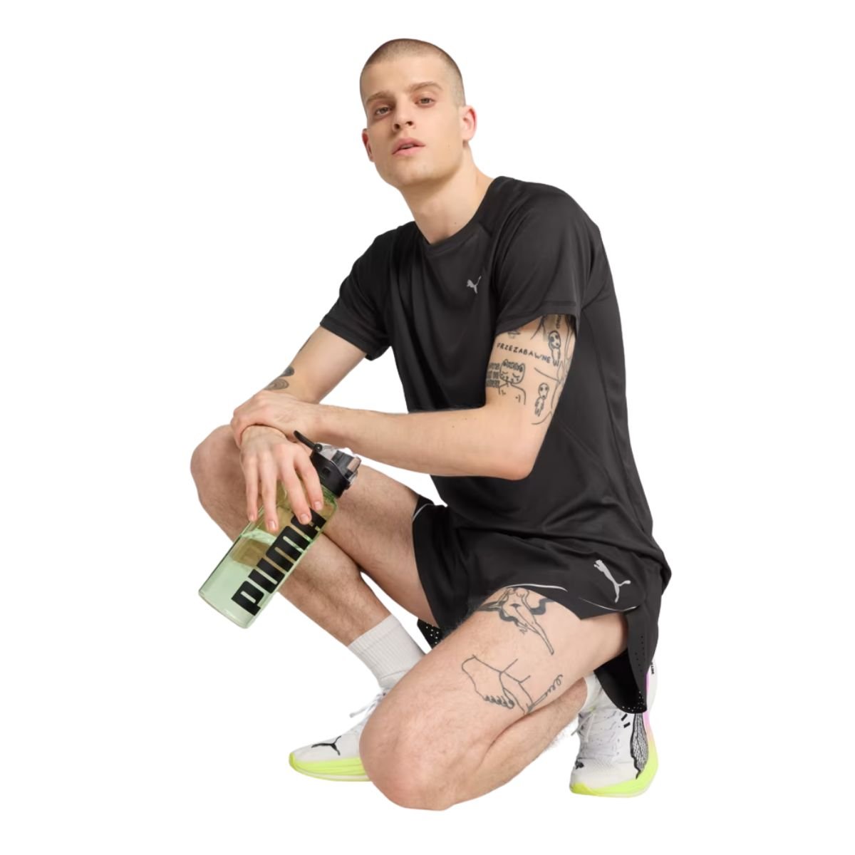 Camiseta Masculina Puma Run Velocity Tee Preta Preto 2