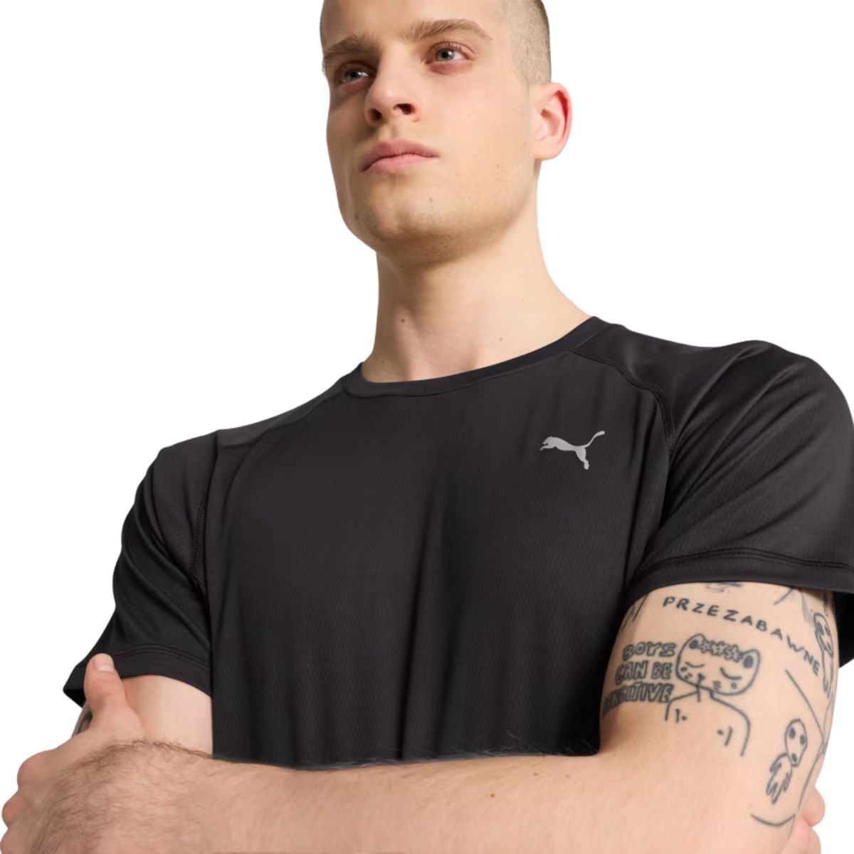 Camiseta Masculina Puma Run Velocity Tee Preta Preto 3