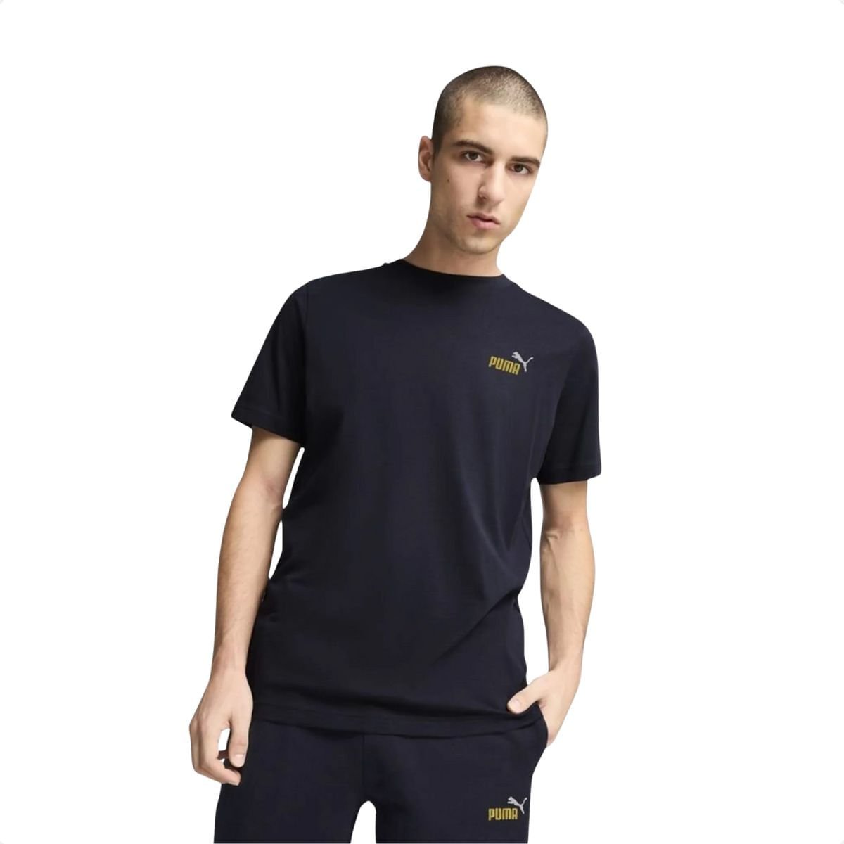 Camiseta Masculina Puma Essential 2 Color Small Logo Azul