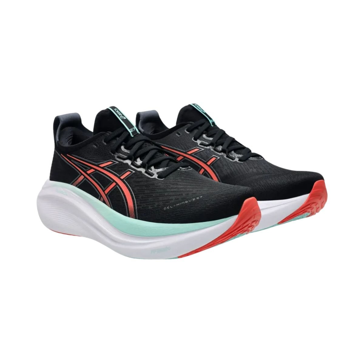 Tênis Running Masculino Asics Gel-Nimbus 27 Preto E Coral Preto 2