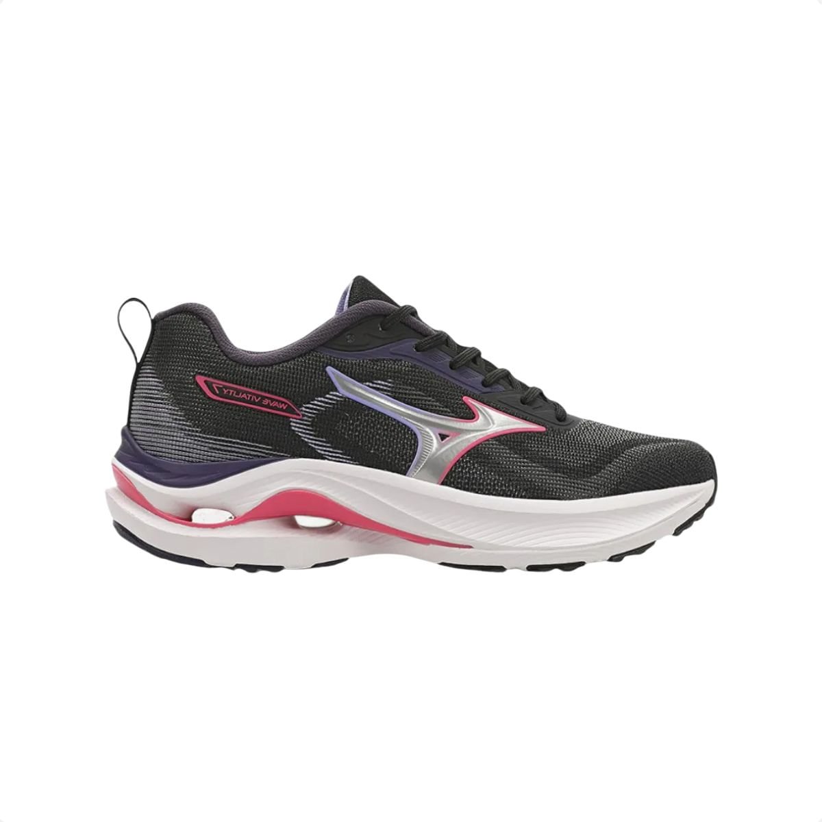 Tênis Running Feminino Mizuno Miz.Wave Vitality 7 Preto E Rosa