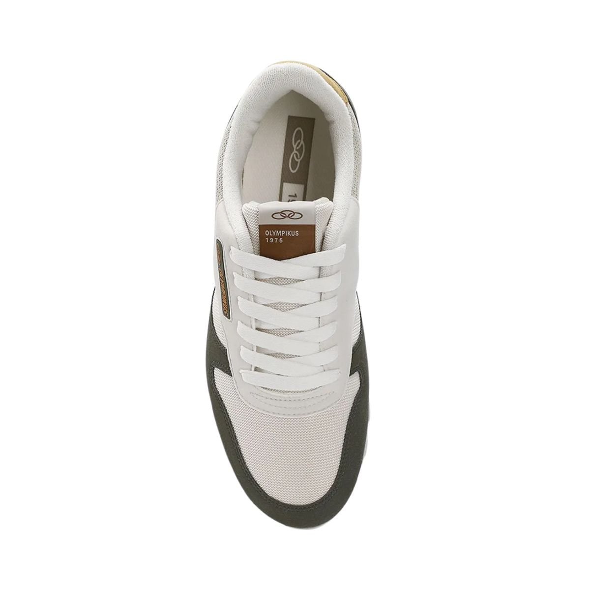 Tênis Casual Masculino Olympikus Jogging 101 Se Bege Branco/Cinza 3