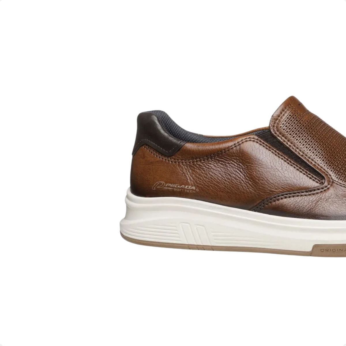 Tênis Casual Pegada Masculino Em Couro Pinhão Marrom 6