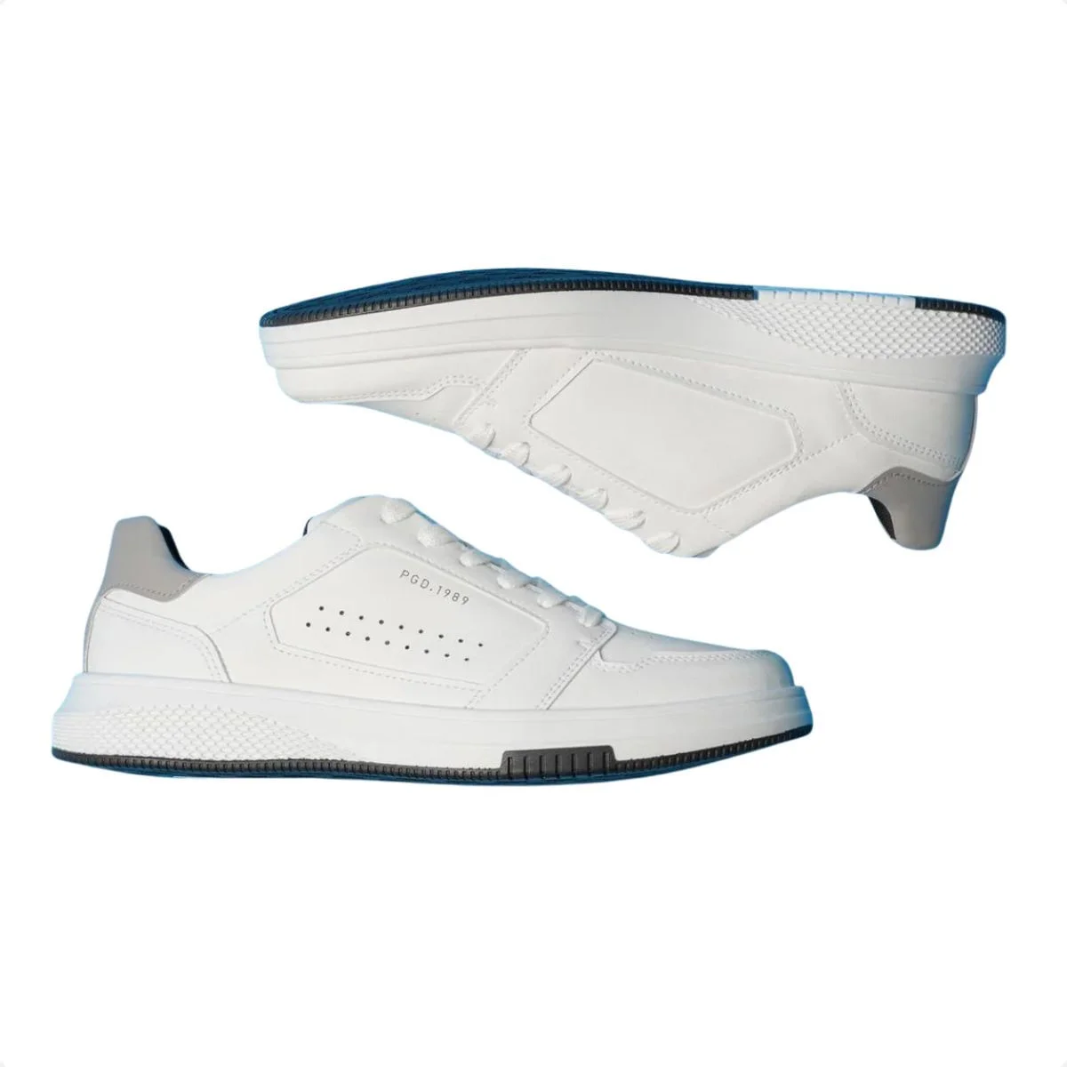 Sapatênis Pegada Masculino Em Microfibra Branco Branco 3