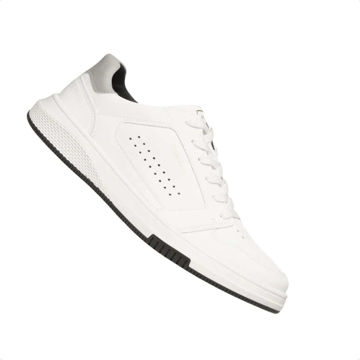 Sapatênis Pegada Masculino Em Microfibra Branco Branco 7