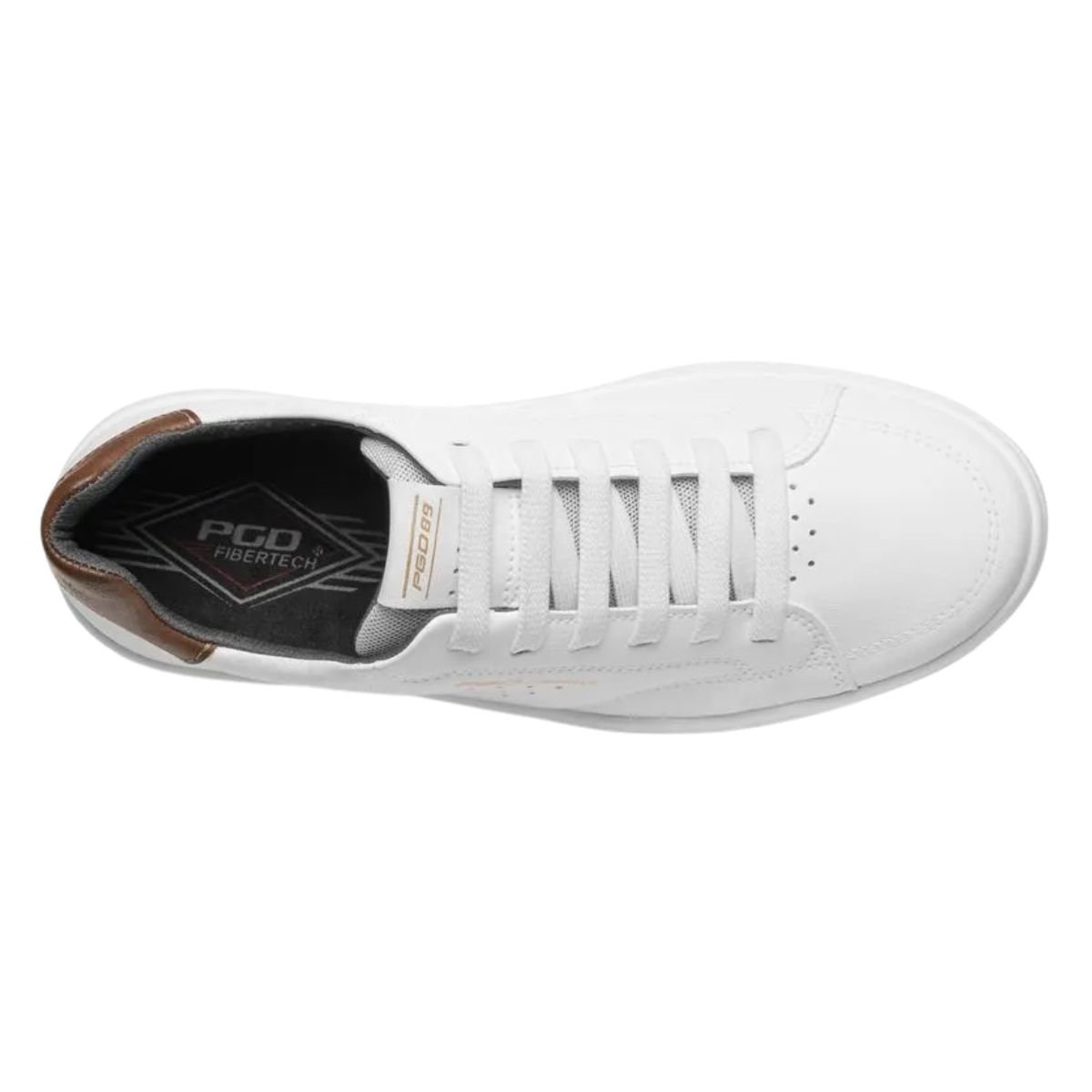 Sapatênis Pegada Masculino Em Microfibra Branco Branco 5