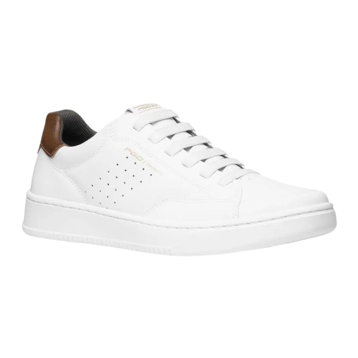 Sapatênis Pegada Masculino Em Microfibra Branco Branco 2