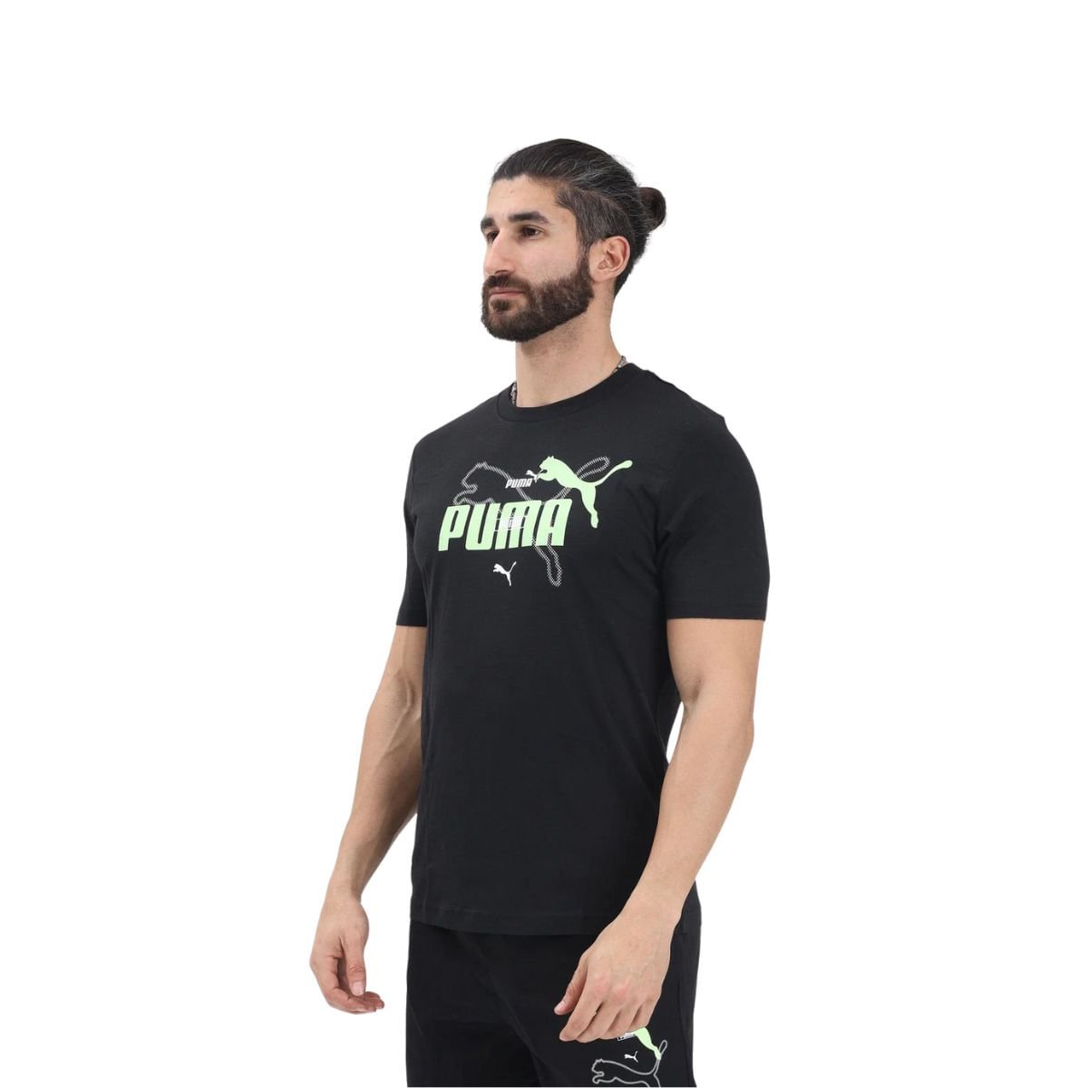 Camiseta Masculina Puma Essentials Logo Lab Summer Tee Preta Preto 2