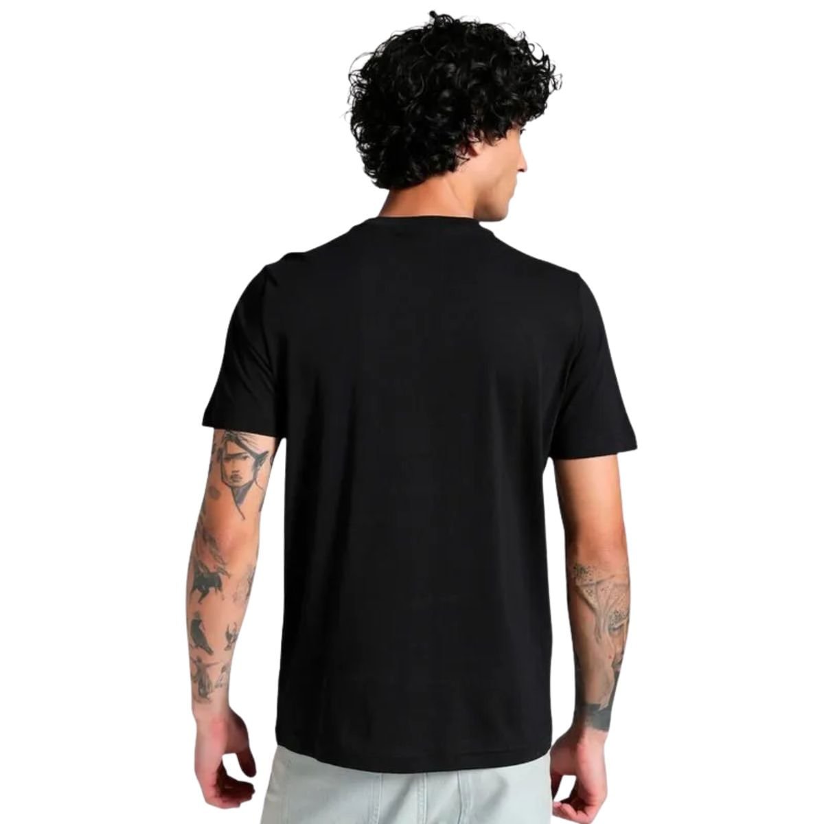 Camiseta Masculina Puma Essentials Logo Lab Summer Tee Preta Preto 5