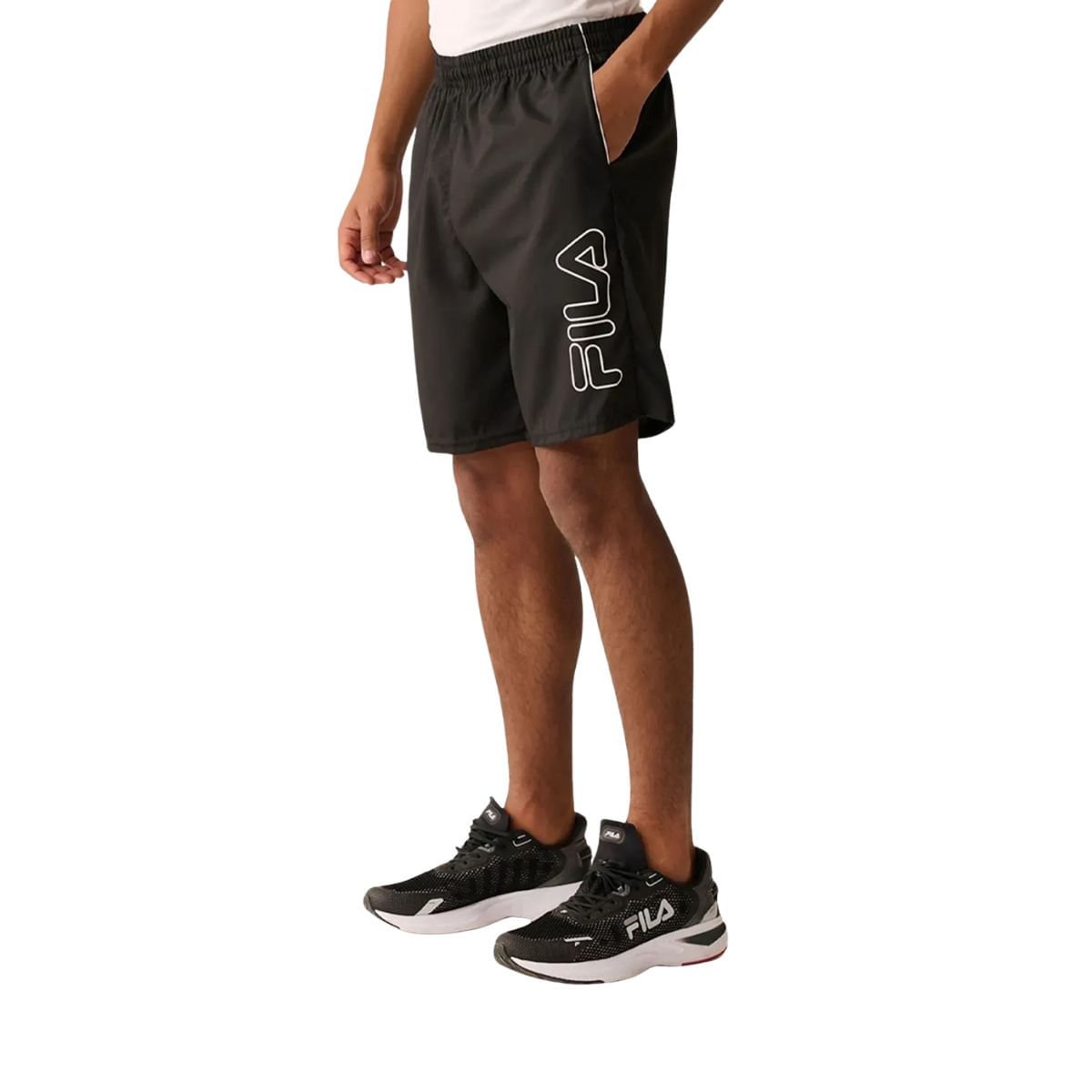 Bermuda Masculina Longa Fila Train 7.5 Preta Preto 2