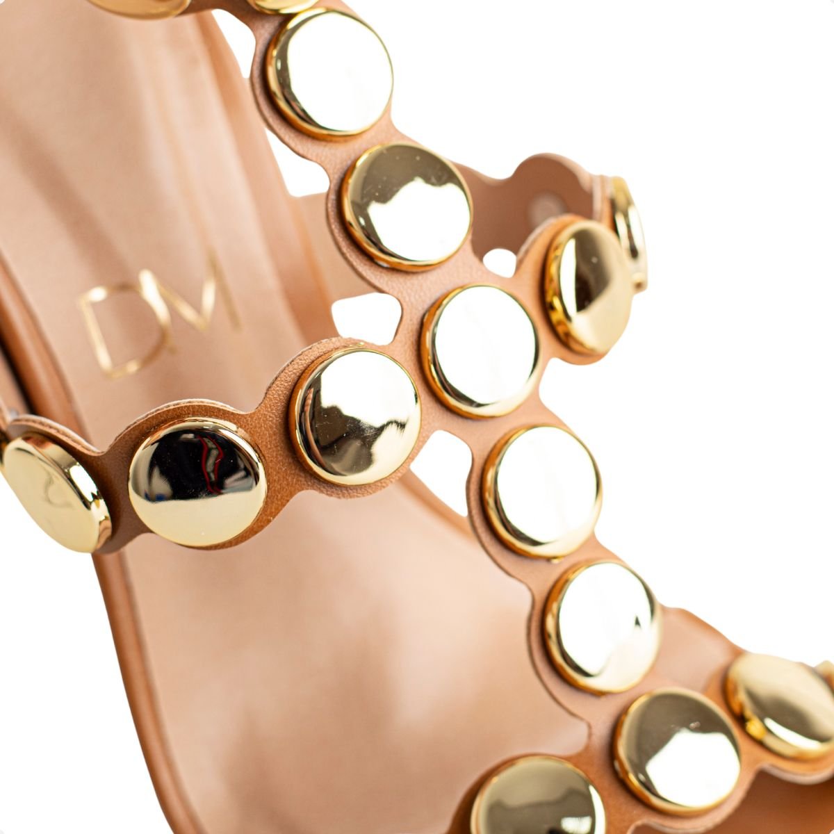 Sandália Dm Tachas Glam Caramelo Marrom 3