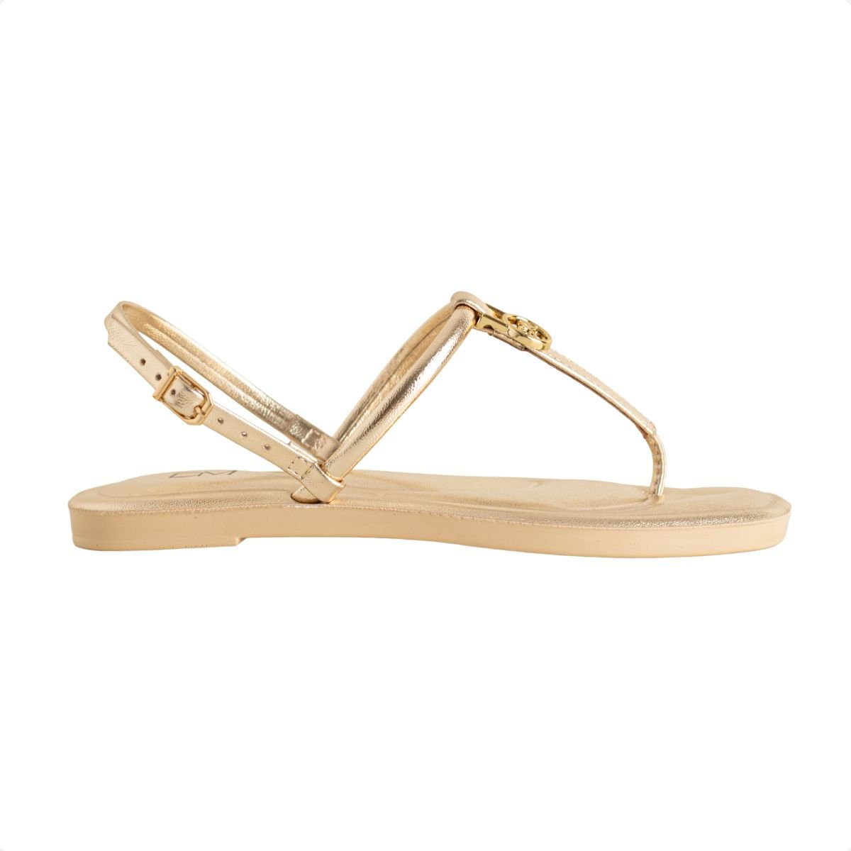 Sandália Rasteirinha Dm Minimal Chic Dourada