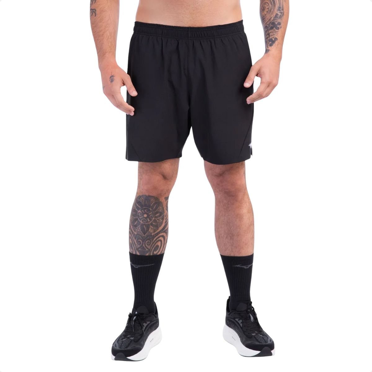 Short Masculino Curto Mizuno 2x1 High 3/7 Preto